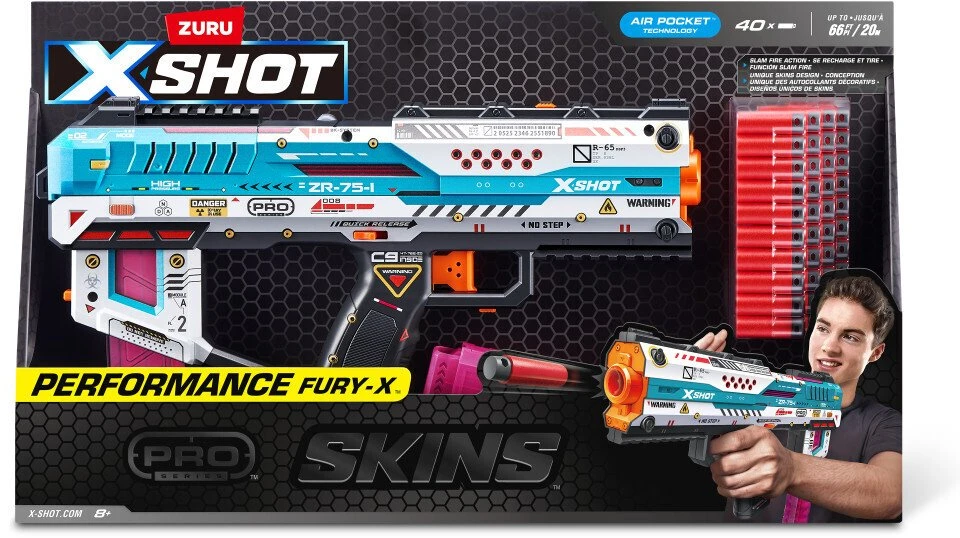 Zuru XSHOT – SKINS Pro serija – Fury-X Blaster (40 strėlyčių) – (36772)