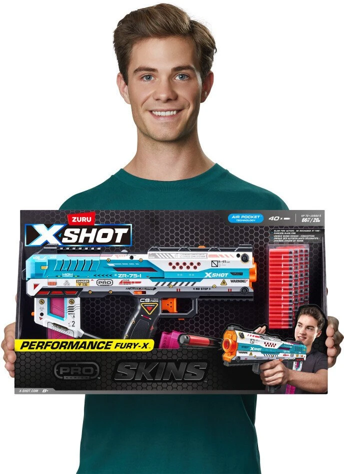 Zuru XSHOT – SKINS Pro serija – Fury-X Blaster (40 strėlyčių) – (36772)