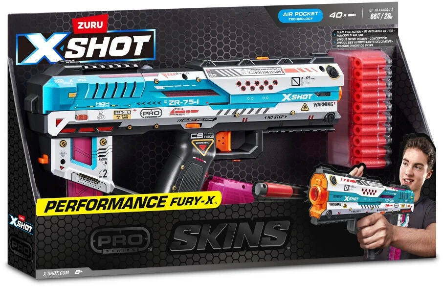 Zuru XSHOT – SKINS Pro serija – Fury-X Blaster (40 strėlyčių) – (36772)