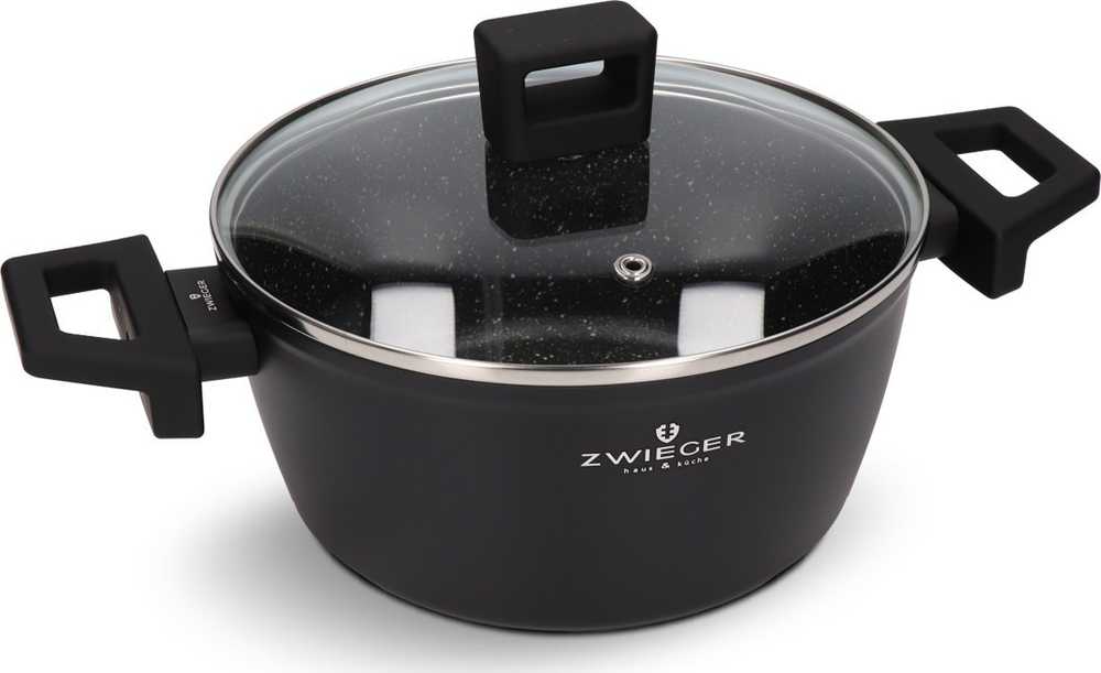 ZWIEGER FORTE PUODAS 3 L SU DANGIU 20 CM Juodas INDUKCINIS ALUMINIUMAS