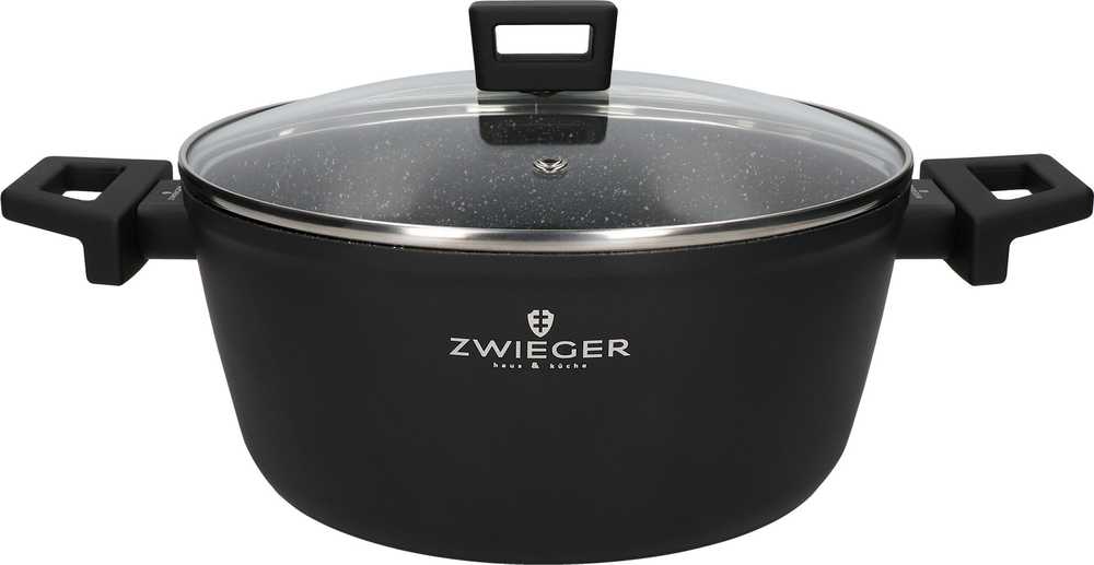 ZWIEGER FORTE PUODAS 4,5 L SU DANGIU 24 CM Juodas INDUKCINIS ALUMINIUMAS