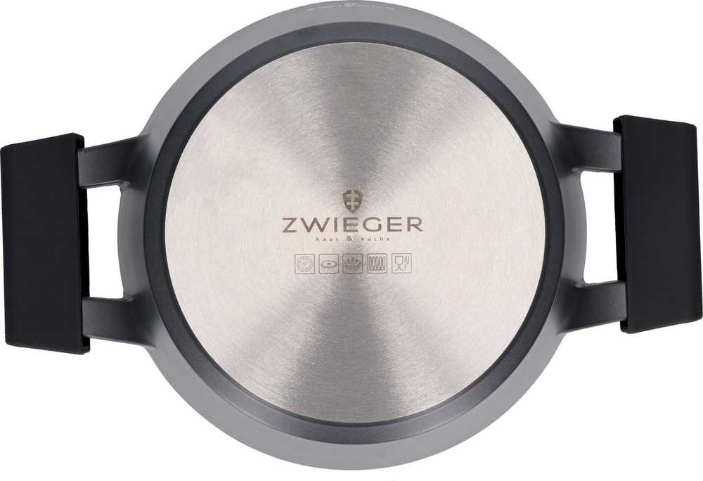 Zwieger Juodas Stone aliuminio puodas 20cm Greblon neprideganti danga