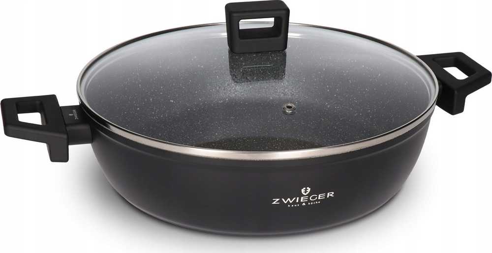 ZWIEGER FORTE PUODAS 3,8 L SU DANGIU 28 CM Juodas INDUKCINIS ALUMINIUMAS