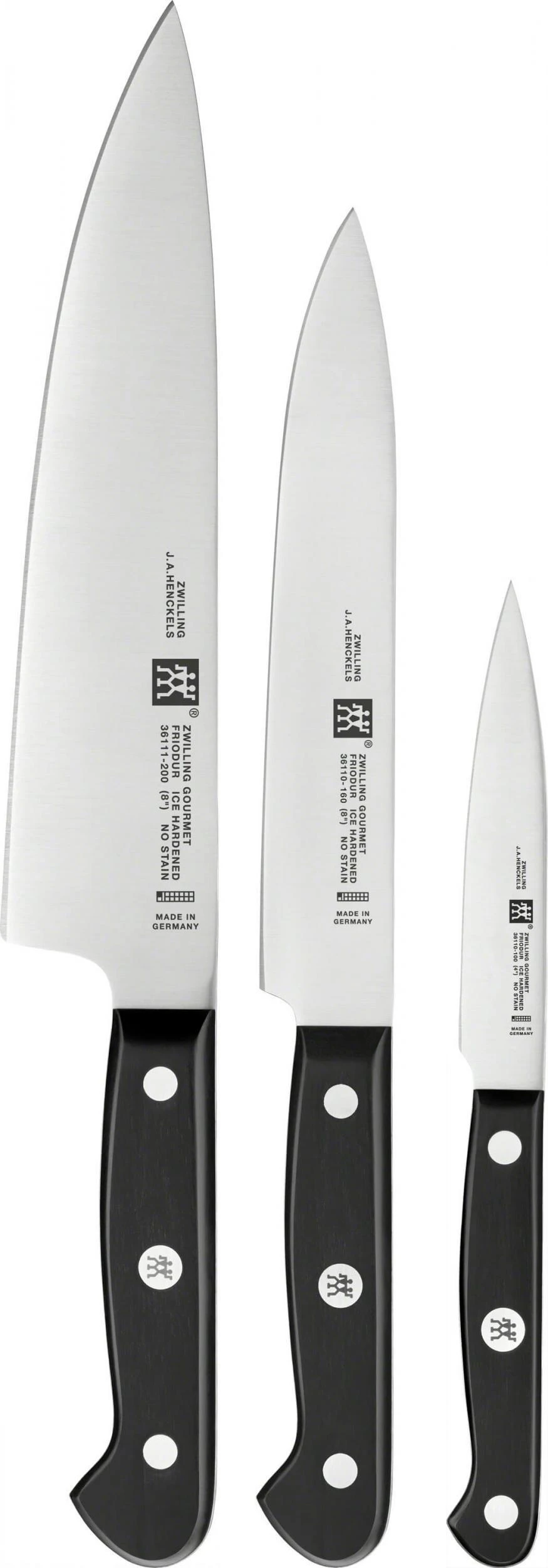 ZWILLING 36130-003-0 Set de 3 Couteaux, Acier Inoxydable, Noir, 34 x 14 x 3 cm 3 pc(s) Peilis set