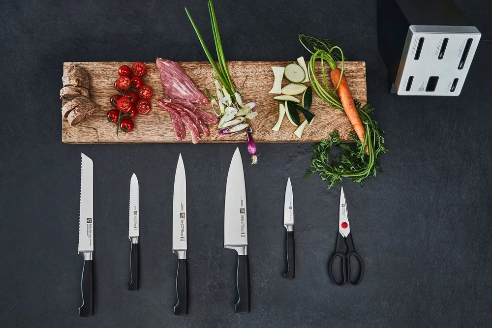 ZWILLING Gourmet peilių laikiklis su KiS technologija, 7 dalių, pelenų juodumo spalvos
