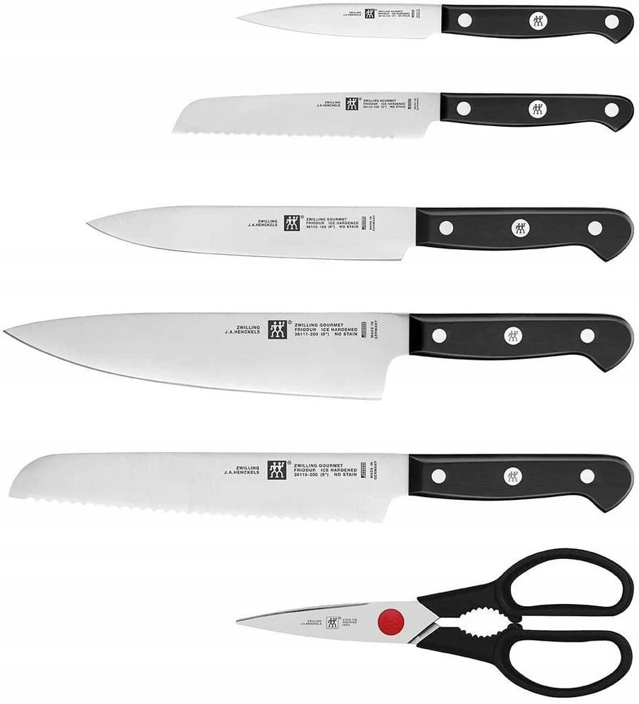 ZWILLING Gourmet peilių laikiklis su KiS technologija, 7 dalių, pelenų juodumo spalvos