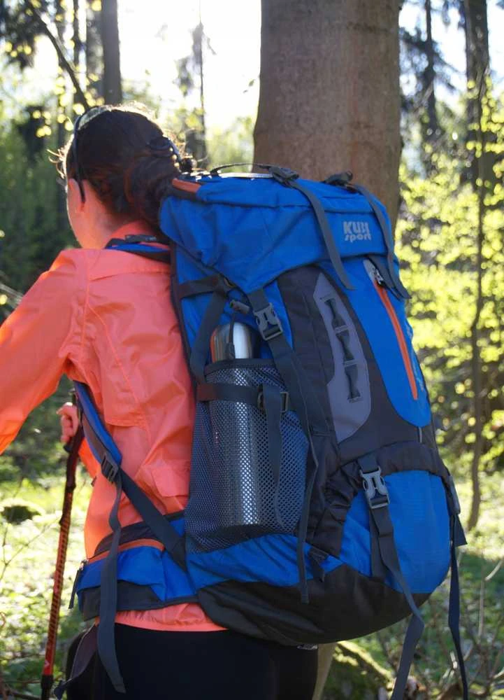 Turistinė kuprinė Kuprinė Turystyczny do Wędrówek Damski Męski Žalias Pojemny KUBISPORT 60 L