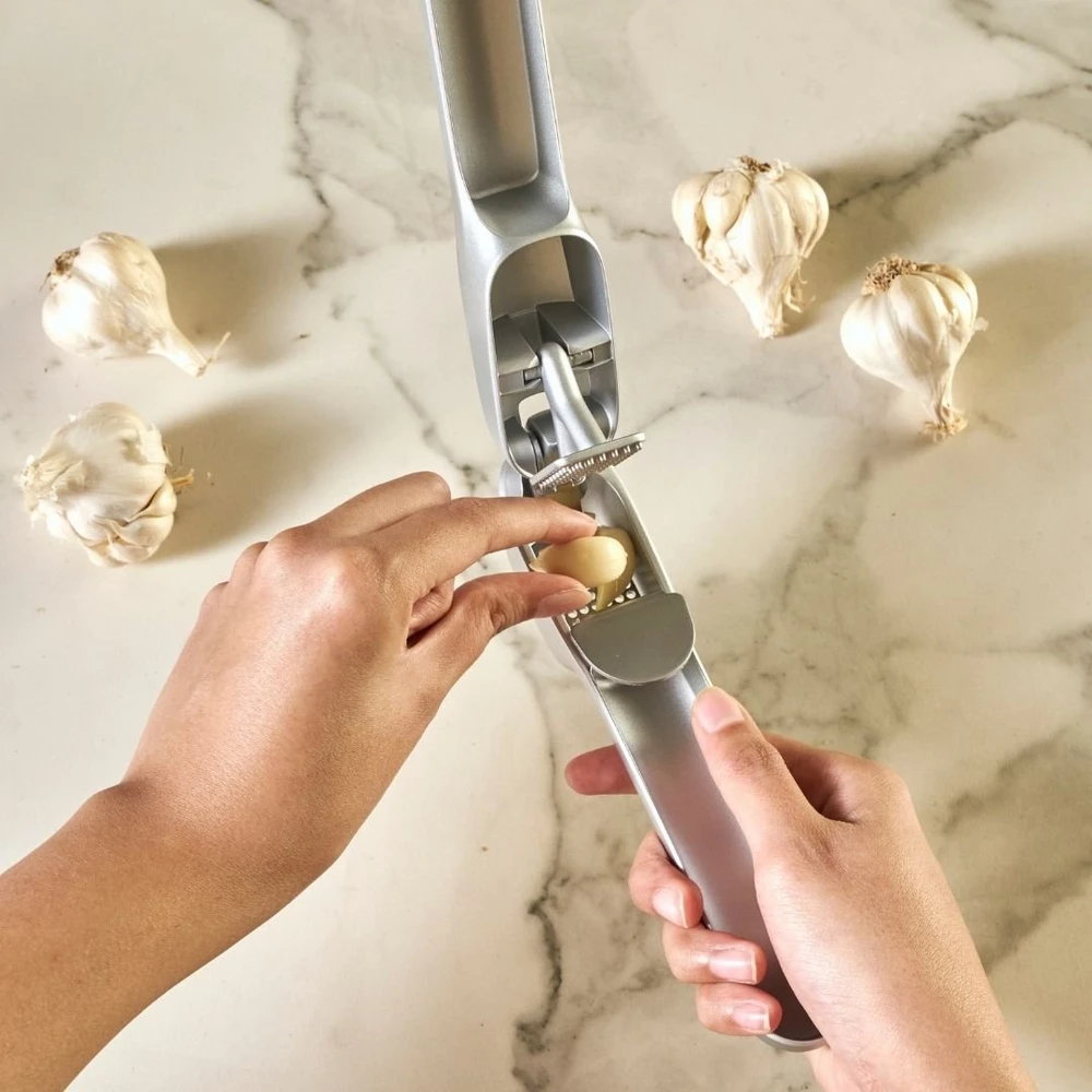 Zyliss Handle garlic press, Nerūdijantis plienas, Aliuminio, Nerūdijantis plienas, 36.1 mm, 65 mm, 185.9 mm (E960016)