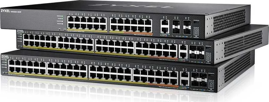Šakotuvas ZYXEL XGS2220-30HP, L3 prieigos komutatorius, 400W POE, 16XPOE+/10XPOE++, 24X1G RJ45 2X10MG RJ45, 4X10G SFP+ UPLINK, įskaitant 1 metų „Nebulaflex Pro“ (5 metų garantija)