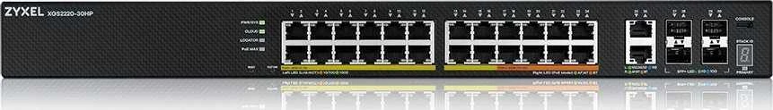 Šakotuvas ZYXEL XGS2220-30HP, L3 prieigos komutatorius, 400W POE, 16XPOE+/10XPOE++, 24X1G RJ45 2X10MG RJ45, 4X10G SFP+ UPLINK, įskaitant 1 metų „Nebulaflex Pro“ (5 metų garantija)
