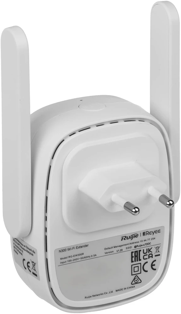 Maršrutizatorius Ruijie Networks RG-EW300R tinklo „Wi-Fi“ sistema Viena juosta (2,4 GHz) Wi-Fi 4 (802.11n) Balta 1 Išorinis