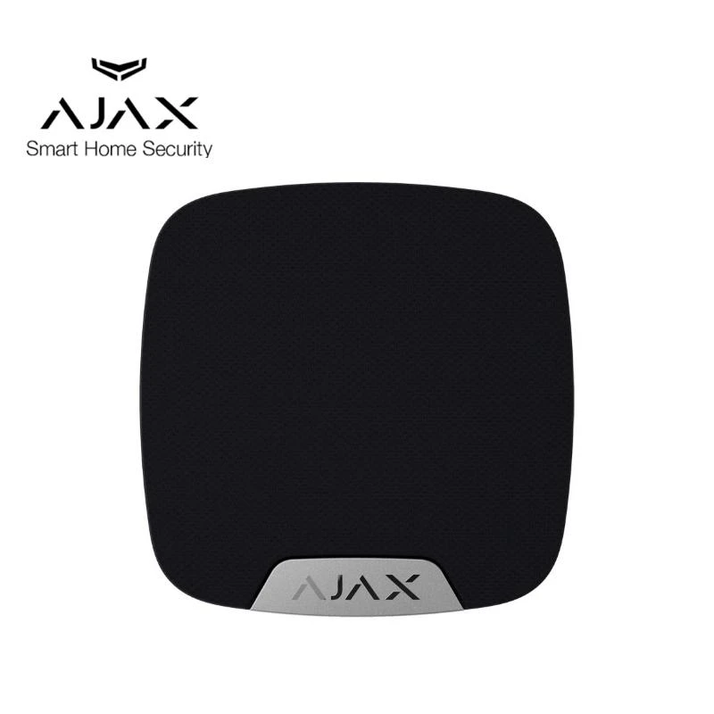 Juoda Ajax HomeSiren su logotipu