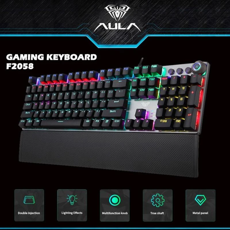 AULA Fireshock V2 Mechaninė klaviatūra su laidu, EN/RU/UA