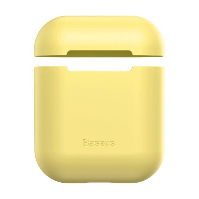 Dėklas Baseus Ultrathin Silica Gel Airpods 1/2 geltonas