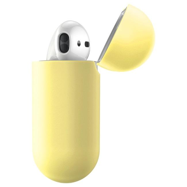 Dėklas Baseus Ultrathin Silica Gel Airpods 1/2 geltonas