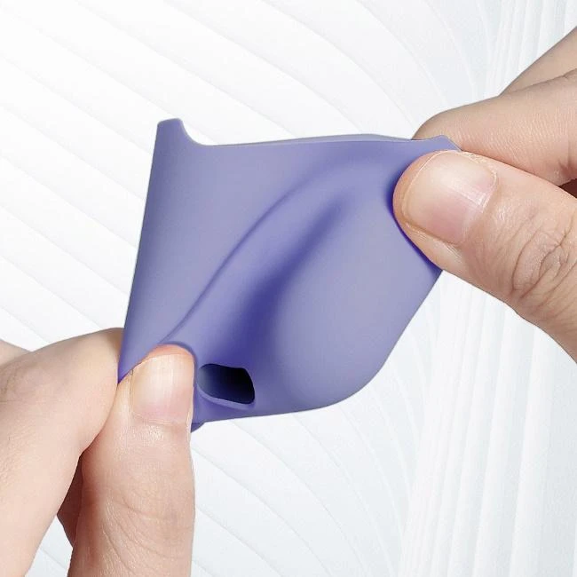 Baseus lankstus pilkas silikoninis dėklas AirPods 1/2