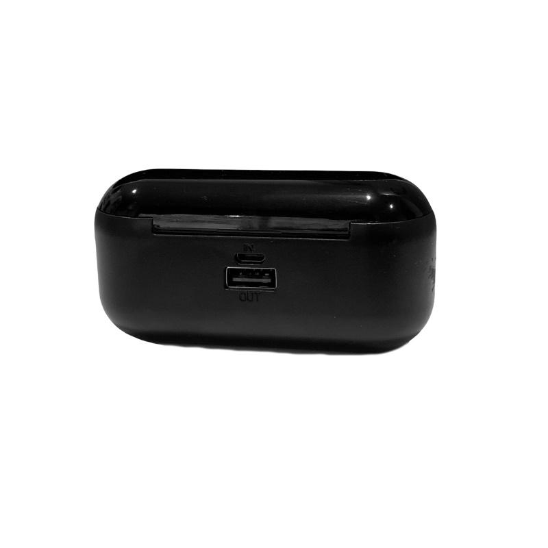 Platinet „WoW F9“ sporto ir pramogų „Super-Fit TWS Bluetooth 5.1“ stereo ausinės su HD mikrofonu, LED įkrovimu, USB įkrovikliu, juodos