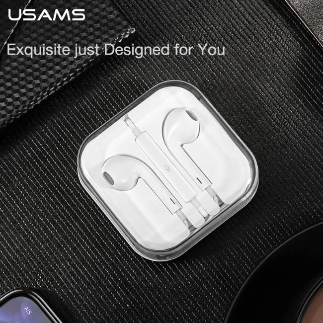 USAMS Stereo Ausinės EP-22 baltos spalvos HSEP2201 3.5mm jack