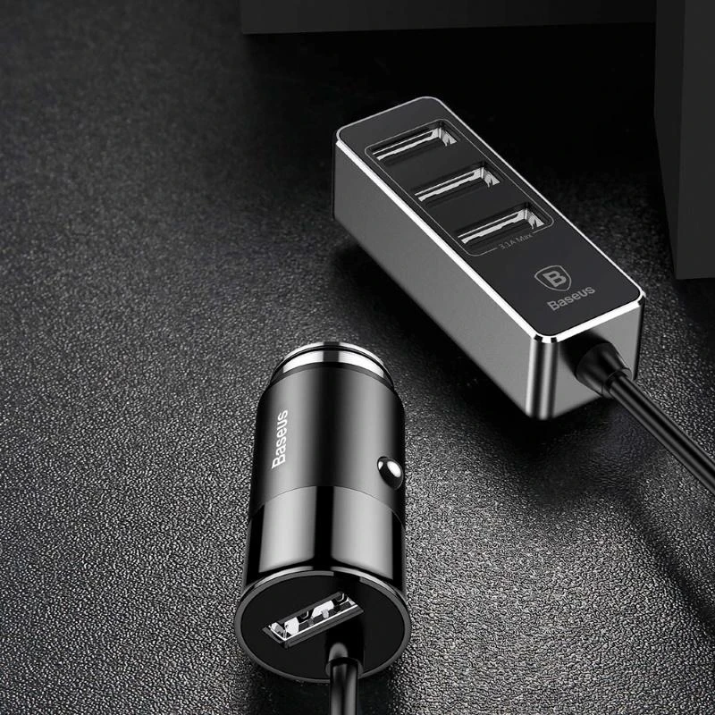 Įkroviklis automobilinis Baseus CCTON-01 (4xUSB 5.5A) juodas