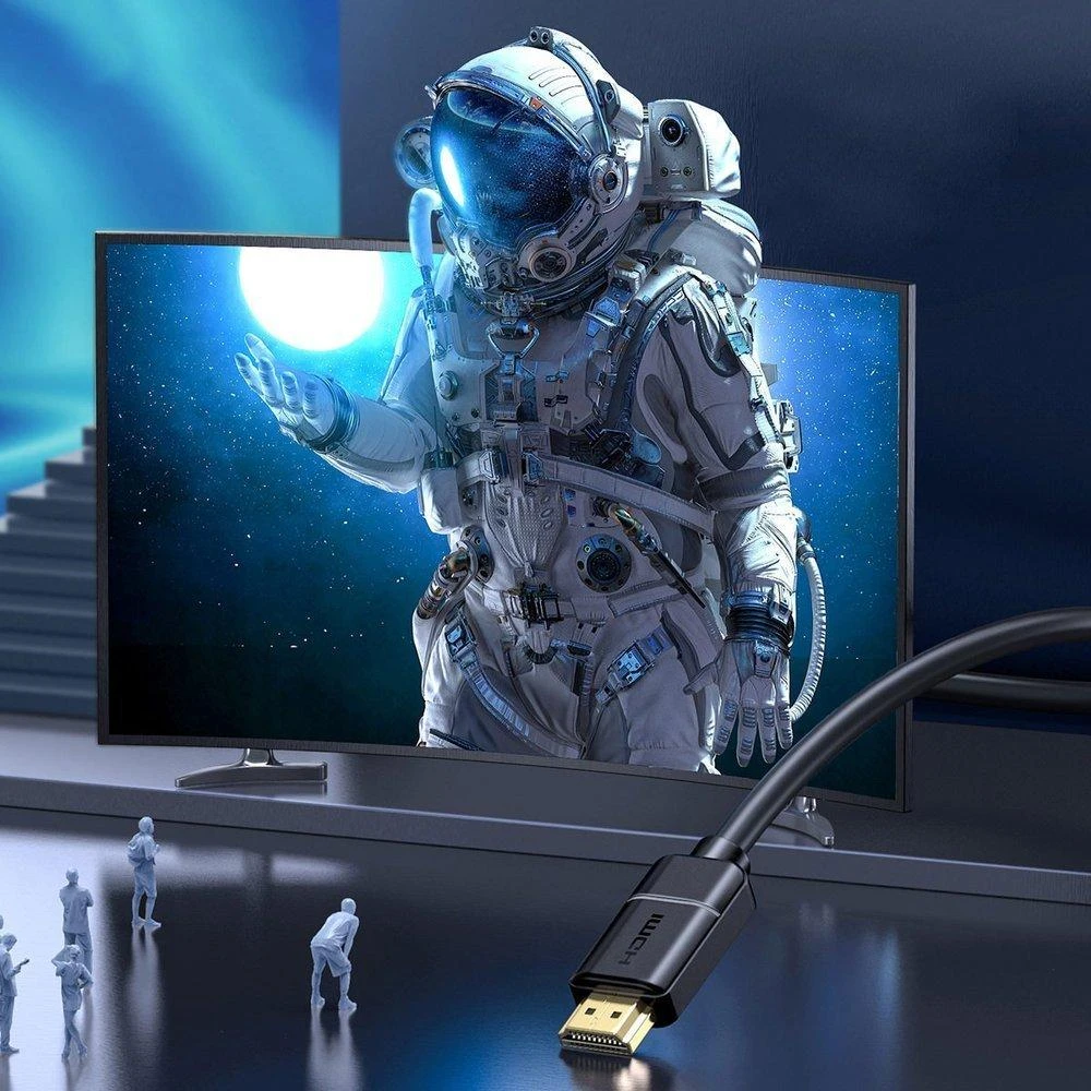 Baseus 2x HDMI 2.0 4K 60Hz kabelis 3D HDR 18Gbps 3m - Juodas