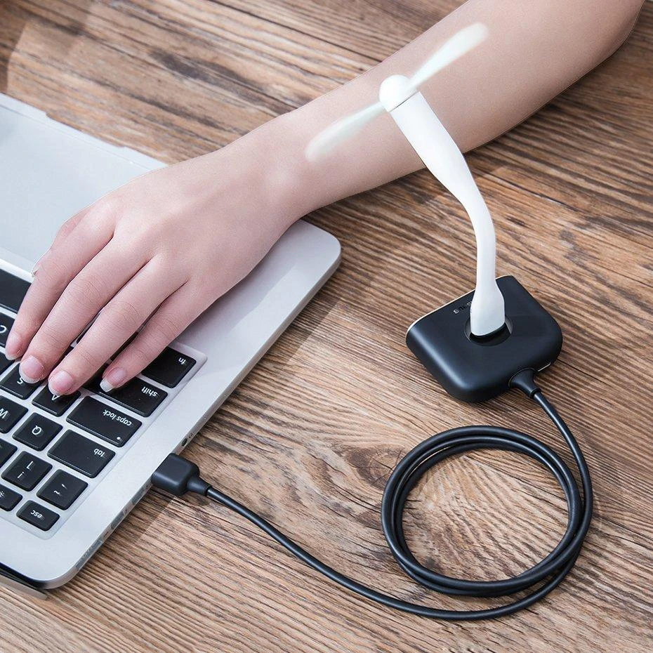 USB įkrovimo adapteris Baseus Square round 4in1 (USB3.0 TO USB3.0*1+USB2.0*3) 1m juodas CAHUB-AY01