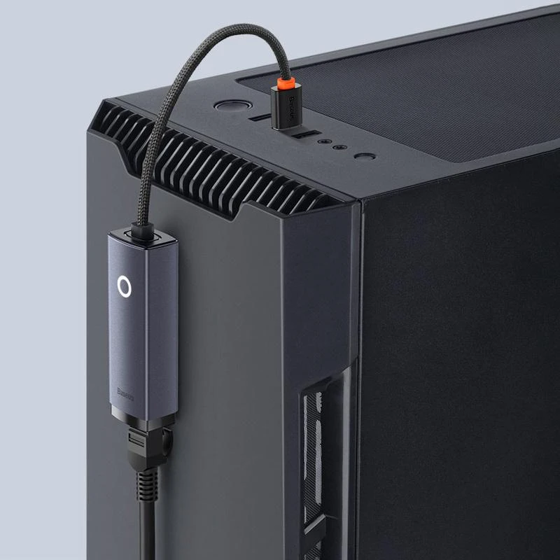 Baseus tinklo adapteris su USB-C jungtimi prijungtas prie PC