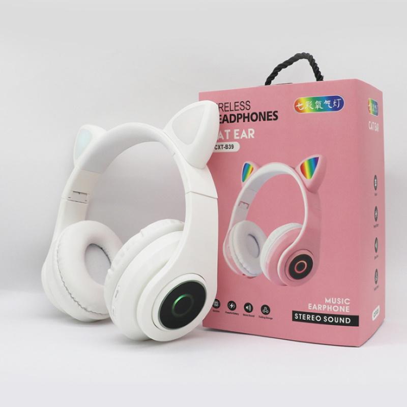 Ausinės Bemi B39 Trokšņu izolējošas bērnu Bluetooth Bezvadu Stereo Austiņas ar FM Radio / MP3 Mico SD ir Zvana funkciju Balta