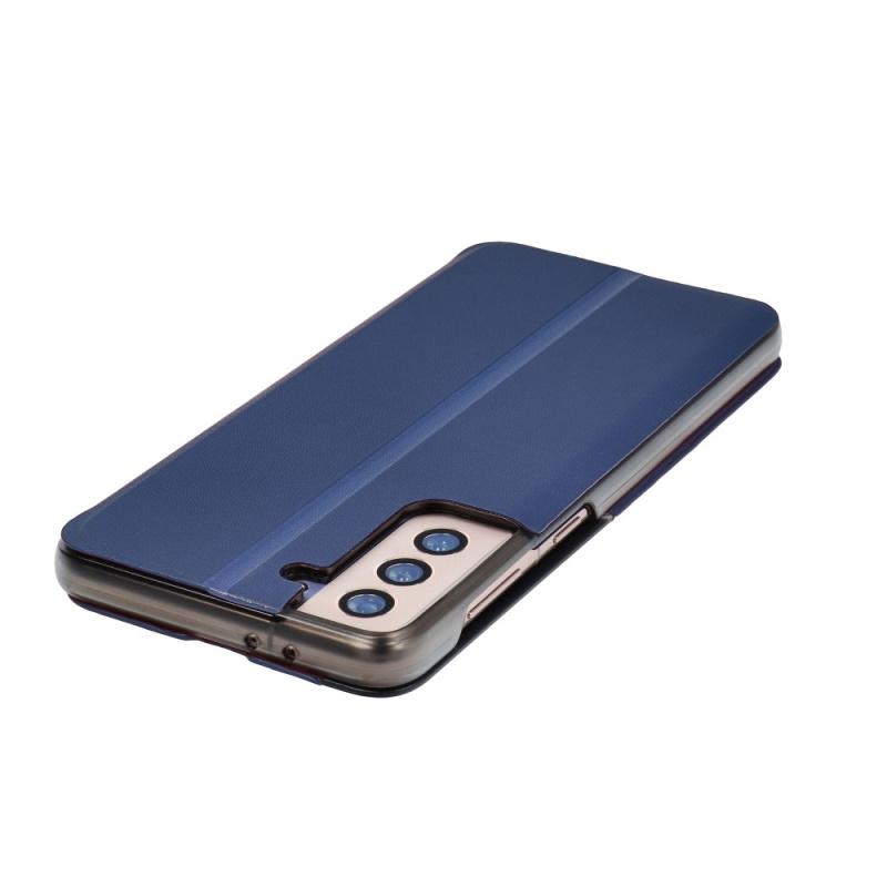 iLike Blun Smart View Premium matinis ekologinės odos magnetinis fiksavimo atverčiamas dėklas Samsung A03 / A03 Core Mėlyna