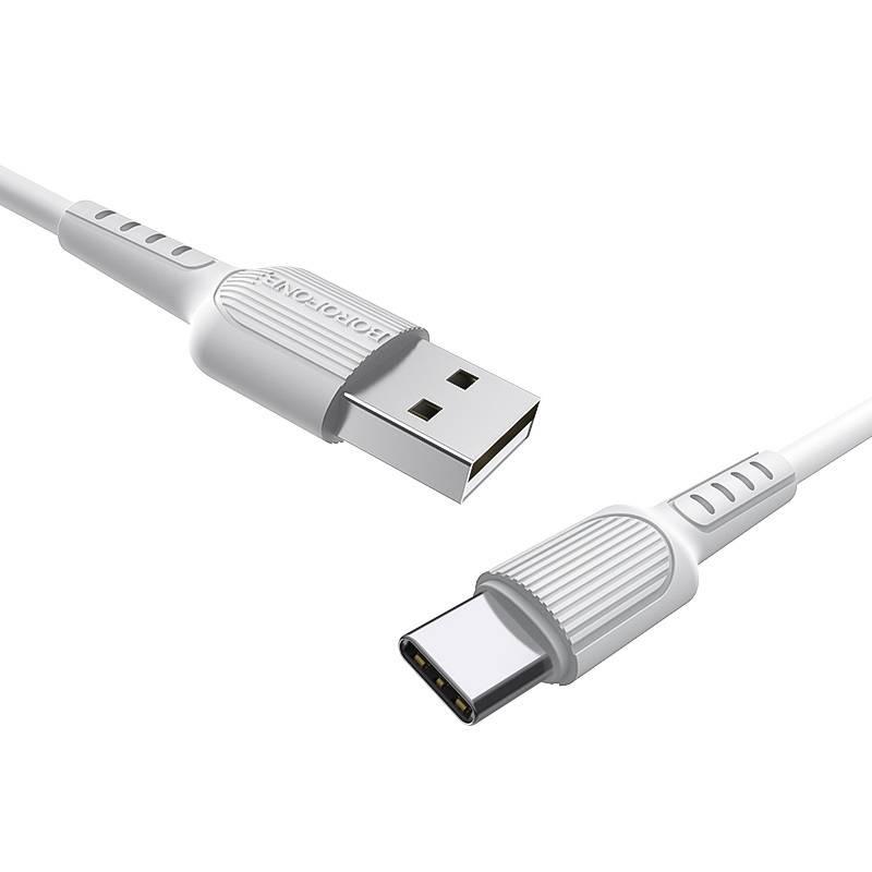 Borofone X16 USB-C kabelis 100 cm baltas