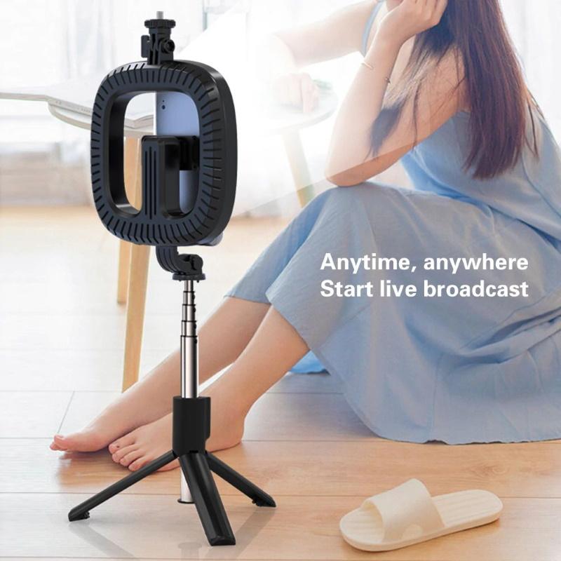 CP X1 LED 16cm Uzlādējama Selfie Lampa ar BT Pulti & Rokturi + Grīdas statīvu 20-90cm + Telefona stiprinājums
