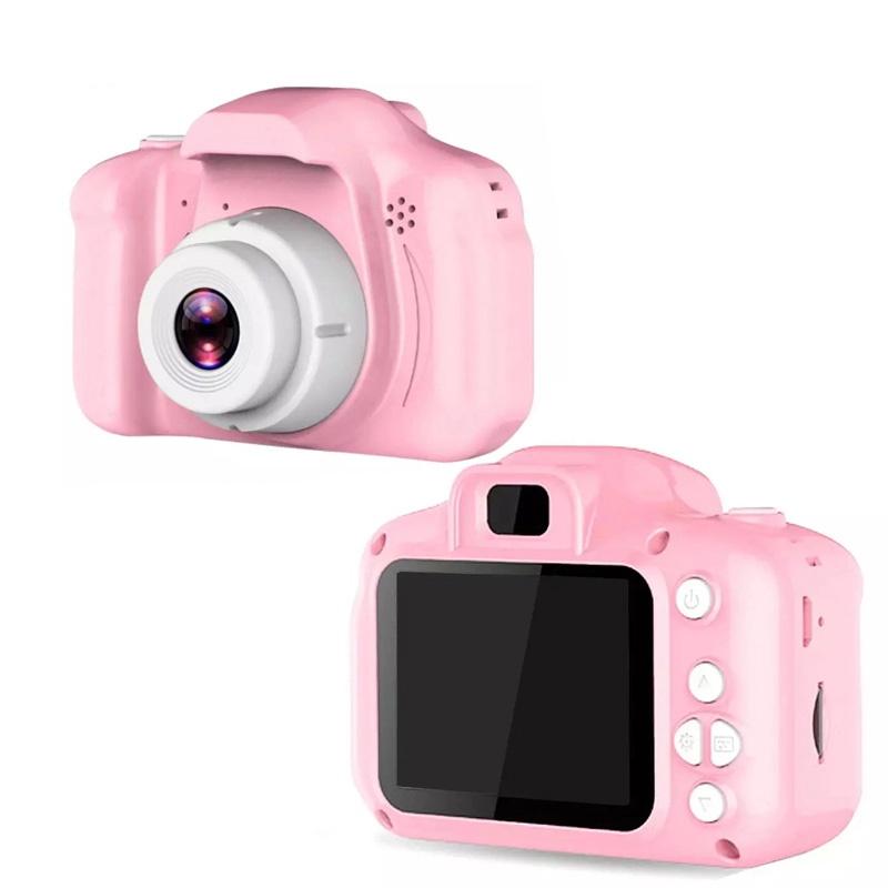 CP X2 Bērnu Digitālā Foto un Video Kamera ar MicroSD kartes slotu 2'' LCD krāsu displeju Rozā