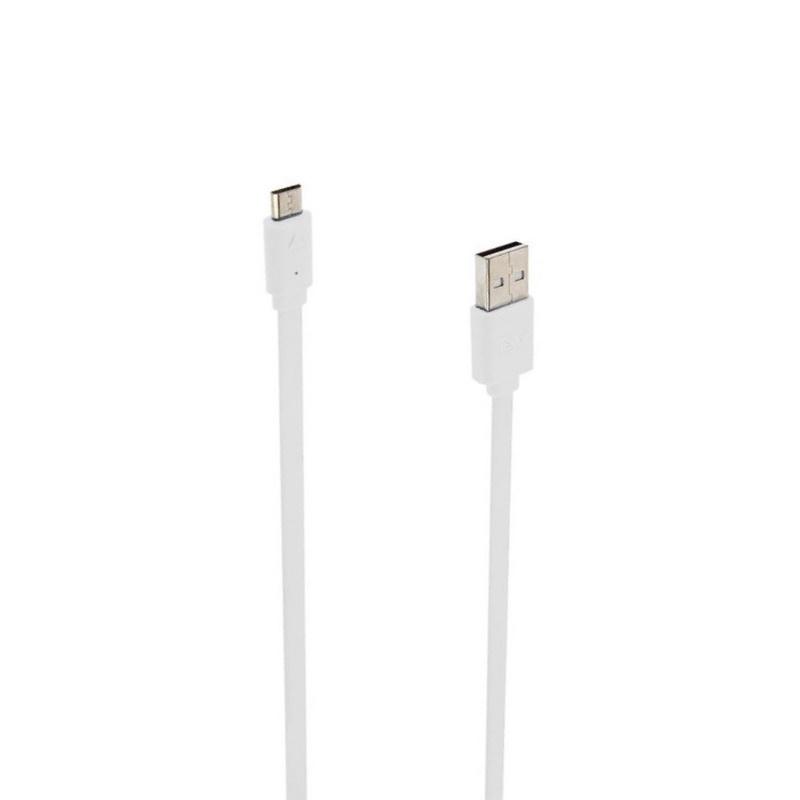 DCO Izturīgs TPE Universāls Micro USB uz USB Datu & Ātrās Uzlādes 2.4A kabelis 1m Balts