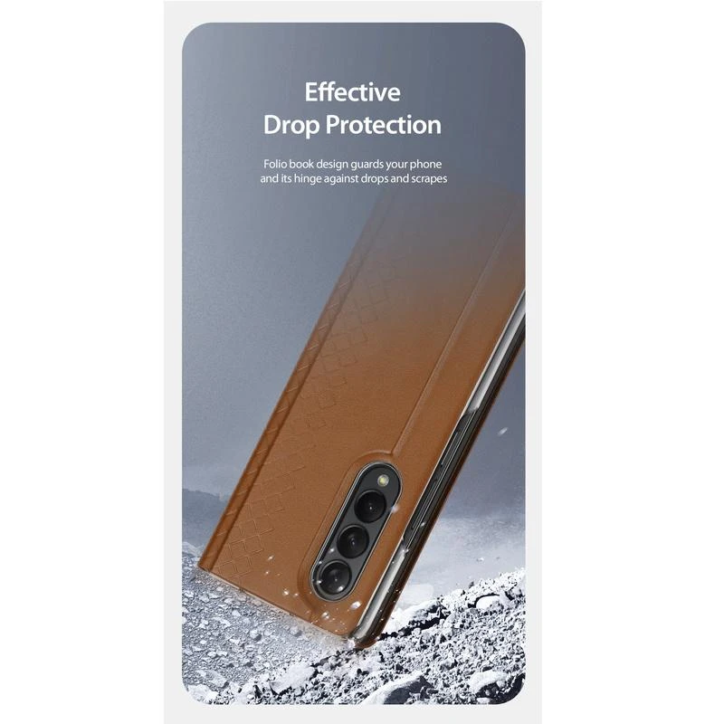 Dėklas Oem Dux Ducis "Bril" skirtas Samsung F936 Z Fold4 rudas