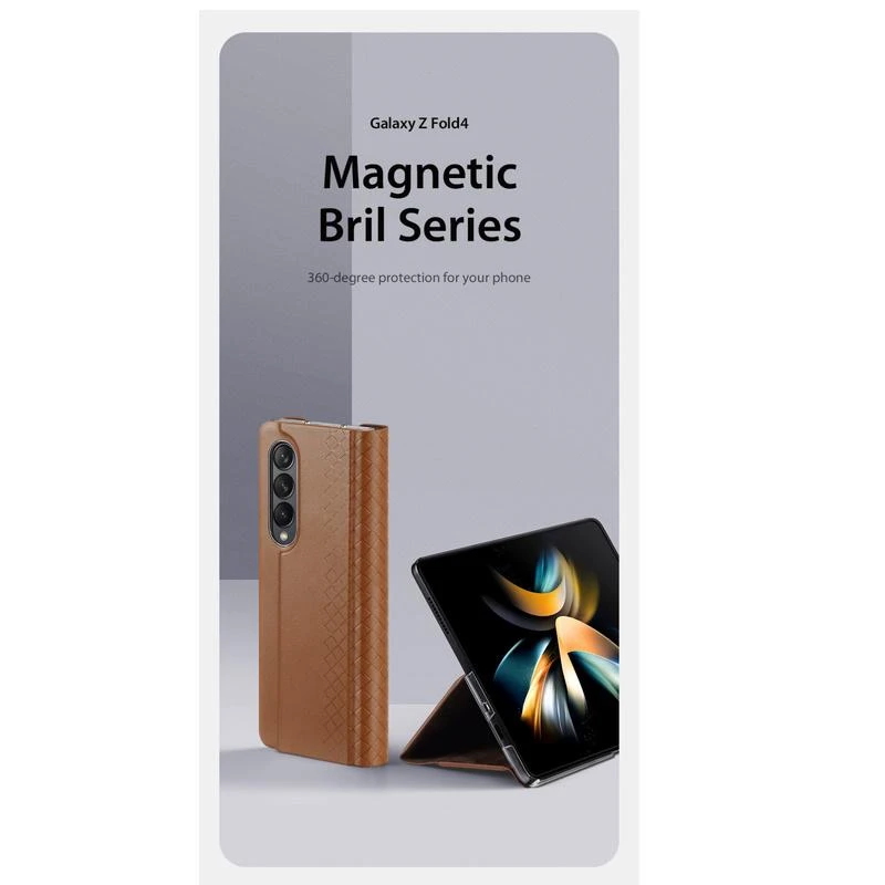 Dėklas Oem Dux Ducis "Bril" skirtas Samsung F936 Z Fold4 rudas