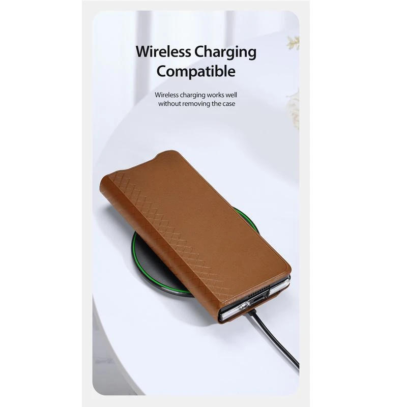 Dėklas Oem Dux Ducis "Bril" skirtas Samsung F936 Z Fold4 rudas