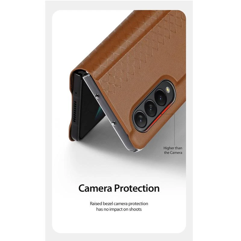 Dėklas Oem Dux Ducis "Bril" skirtas Samsung F936 Z Fold4 rudas