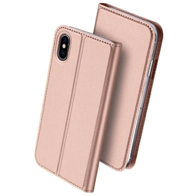 Dux Ducis Premium atverčiamas dėklas skirtas Apple iPhone XS Max, Rose Gold