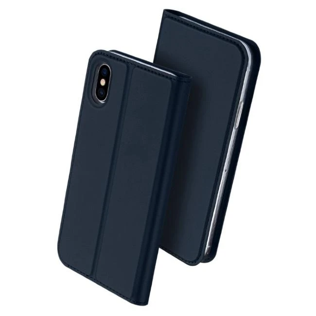 Dux Ducis Premium atverčiamas dėklas skirtas Apple iPhone XS Max, mėlynas
