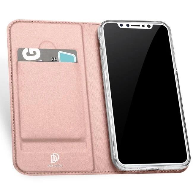 Dux Ducis Premium atverčiamas dėklas skirtas Apple iPhone XS Max, Rose Gold