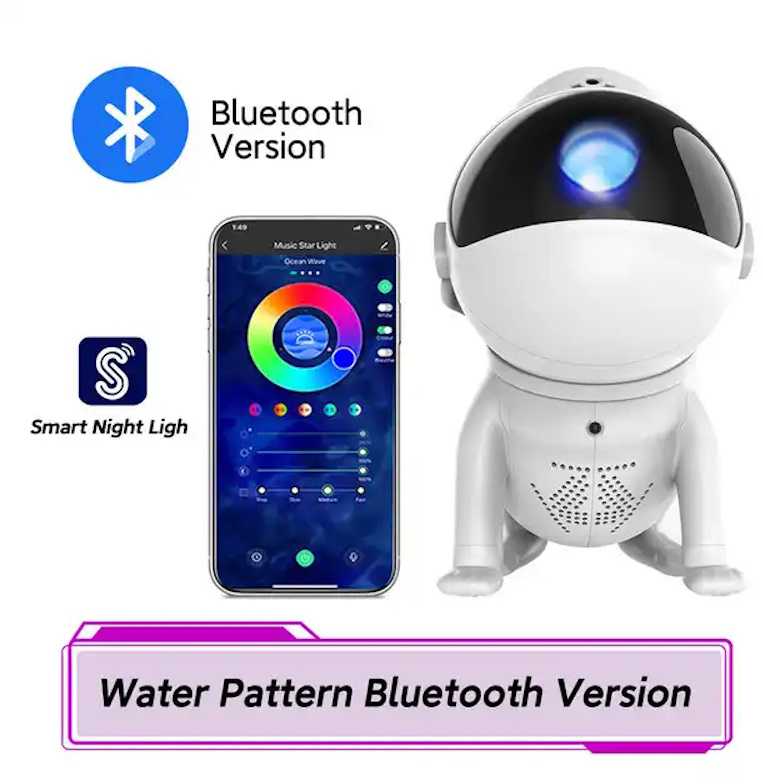 Elight G6 Kosmosa Suns Nebula efektu sienas & griestu projektors ar Skaļruni / Bluetooth App / pulti Balts