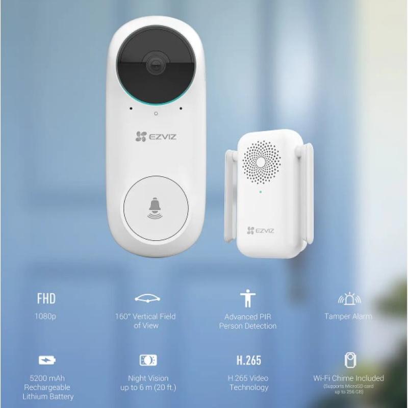EZVIZ belaidis durų skambutis CS-DB2 (5 MP)