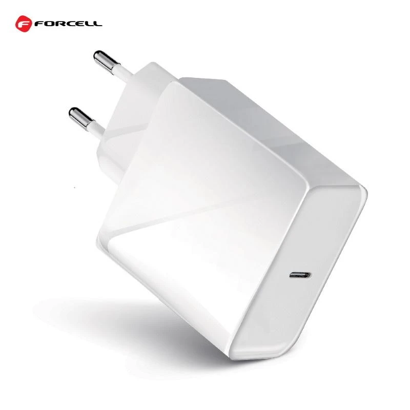 Įkroviklis Forcell (1xUSB-C 3A 45W) baltas