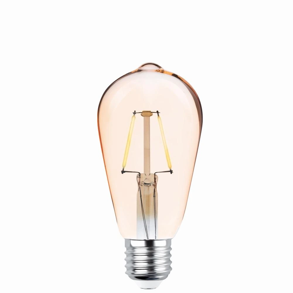 LED lemputė Filament E27 ST64 4W 230V 2200K 400lm COG auksinis Forever Light