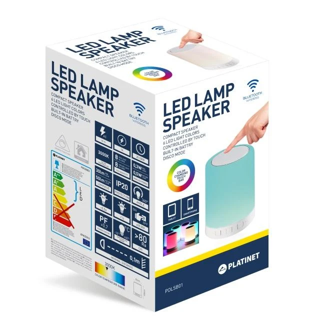 Platinet belaidis garsiakalbis + LED lempa 2in1 PDLSB01