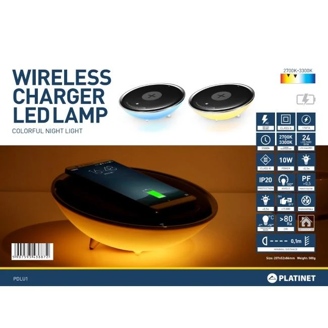 Belaidis kroviklis-LED lempa Platinet PDLU1, baltas