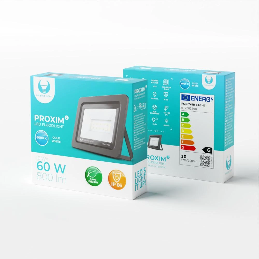 Prožektorius LED PROXIM II 10W |6000K| IP66 Forever Light