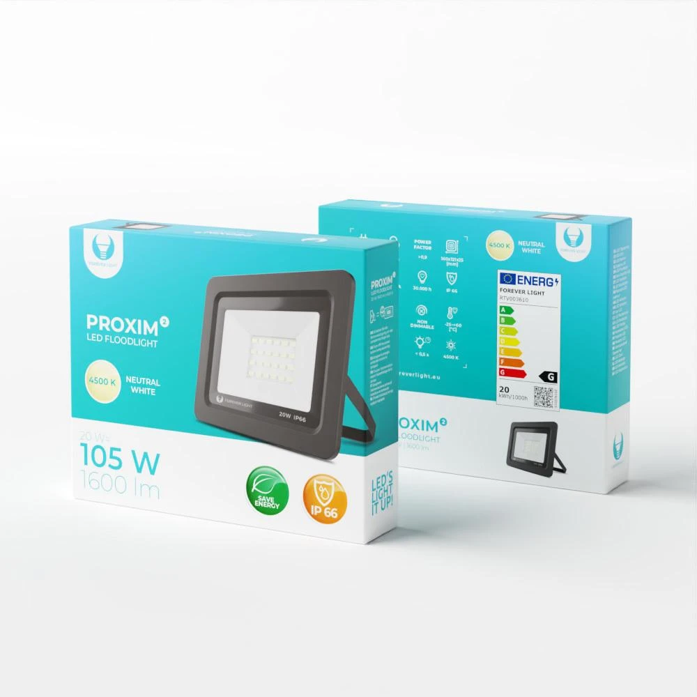TelForceone Prožektorius LED PROXIM II 20W |4500K| IP66 Forever Light