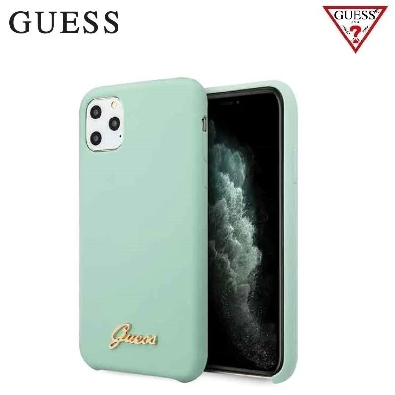 Dėklas GUESS HARD CASE VINTAGE GOLD LOGO GUHCN65LSLMGGR IPHONE 11 PRO MAX Žalias