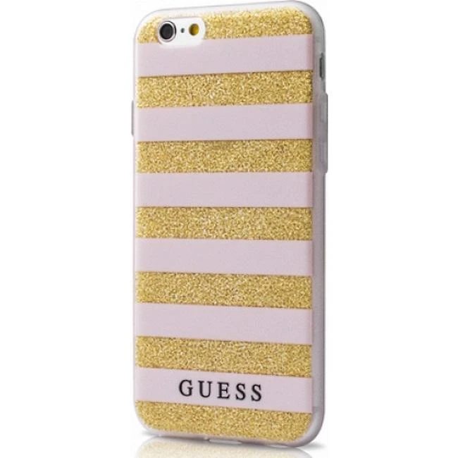 Guess iPhone 6 / 6S GUHCP6STGPI rožinis kietas dėklas Ethnic Chic Stripes 3D