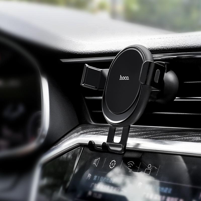 „Gravity“ automobilio telefono laikiklis „Hoco“ oro išleidimo angos CA56 PLUS sidabrinis metalinis